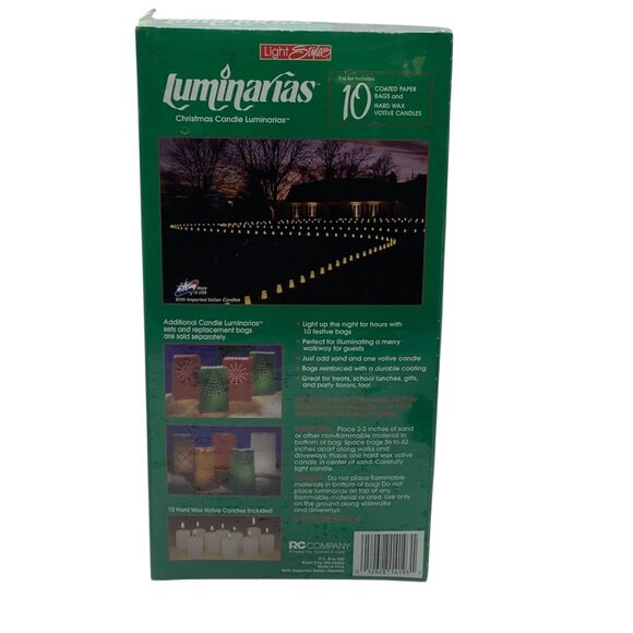 Luminaries Christmas Candle Set 10 With Coated Paper Bags Italian Votive Candles - Picture 3 of 7